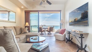 Condo, Multiple Beds, Balcony, Ocean View (Las Palomas Resort Cristal 503) | Living area | 42-inch flat-screen TV with digital channels