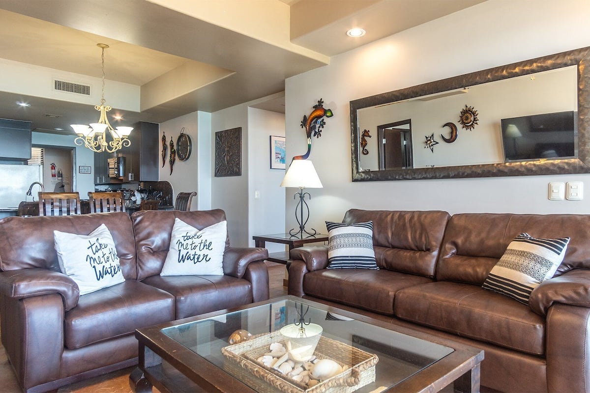 Condo, Multiple Beds, Balcony, Ocean View (Las Palomas Resort Cristal 903) | Living area