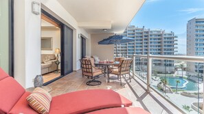 Condo, Multiple Beds, Balcony, Ocean View (Las Palomas Resort Cristal 503) | Outdoor dining
