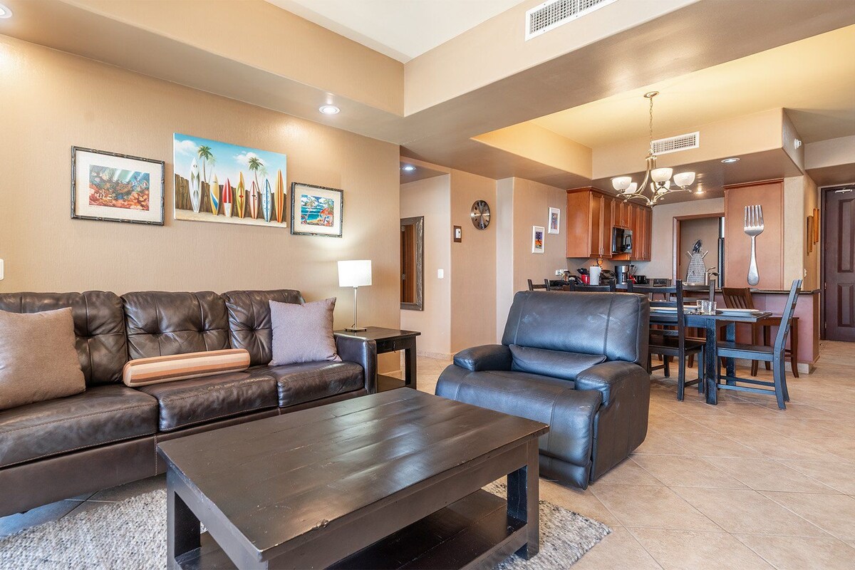 Condo, Multiple Beds, Balcony, Ocean View (Las Palomas Resort Topaz 603) | Living area