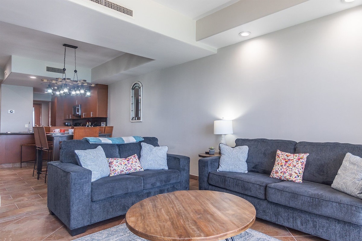 Condo, Multiple Beds, Balcony, Ocean View (Las Palomas Resort Cristal 1004) | Living area | 42-inch flat-screen TV with digital channels