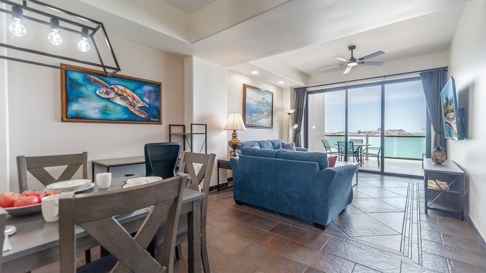 Apartment, Mehrere Betten, Balkon, Meerblick (Las Palomas Resort Cristal 704) | Wohnbereich