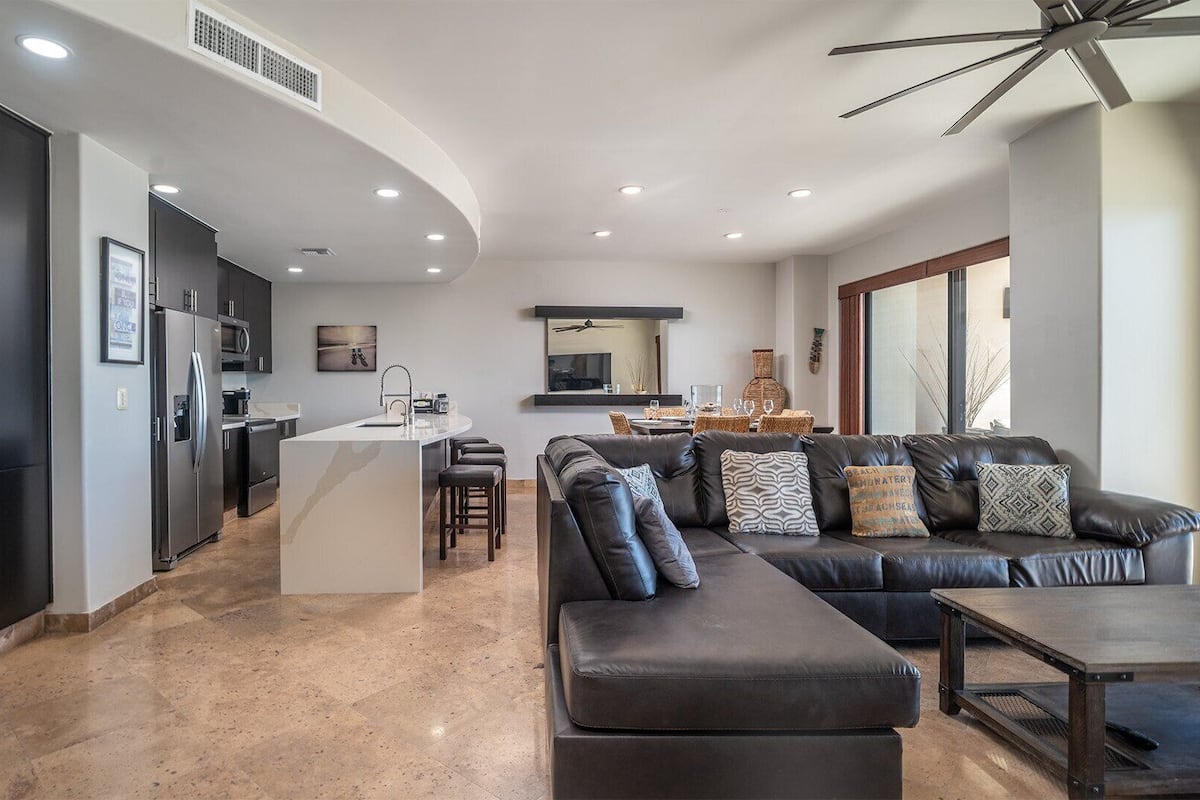 Condo, Multiple Beds, Balcony, Ocean View (Las Palomas Resort Cordoba 606) | Living area | 42-inch flat-screen TV with digital channels