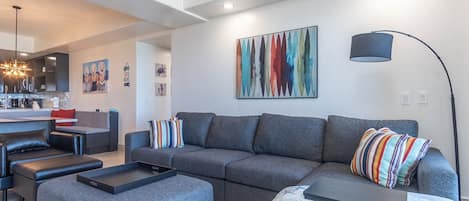 Condo, Multiple Beds, Balcony, Ocean View (Las Palomas Resort Opalo 407) | Living area