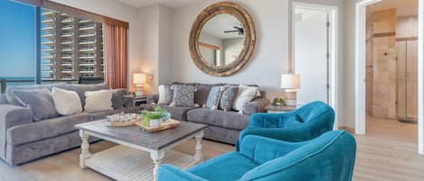Condo, Multiple Beds, Balcony, Ocean View (Las Palomas Resort Coronado 303) | Living area | 42-inch flat-screen TV with digital channels