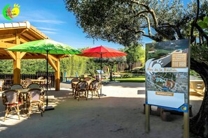 Outdoor dining - Gite Les Pins - Holiday Cottage in Village Setting (Joyeuse)