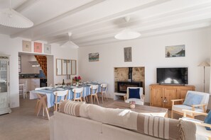 TV, fireplace, DVD player