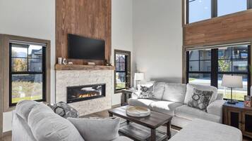 TV, fireplace, video games, books