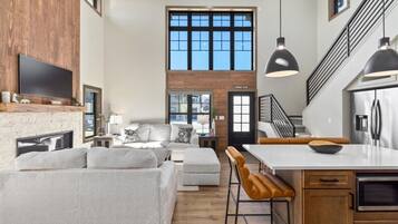 TV, fireplace, video games, books