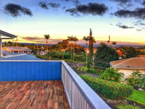 Quiet hilltop 3-bed 2-bath home in Hilo with office, outdoor spaces & views