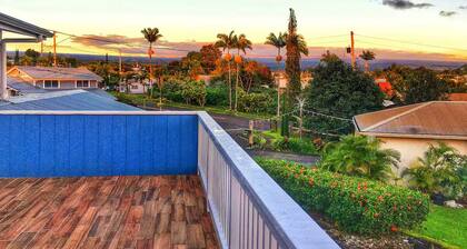 Quiet hilltop 3-bed 2-bath home in Hilo with office, outdoor spaces & views
