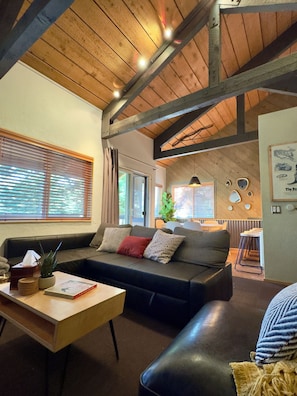 Smart TV, fireplace, DVD player