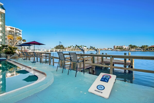 Outdoor pool, a heated pool