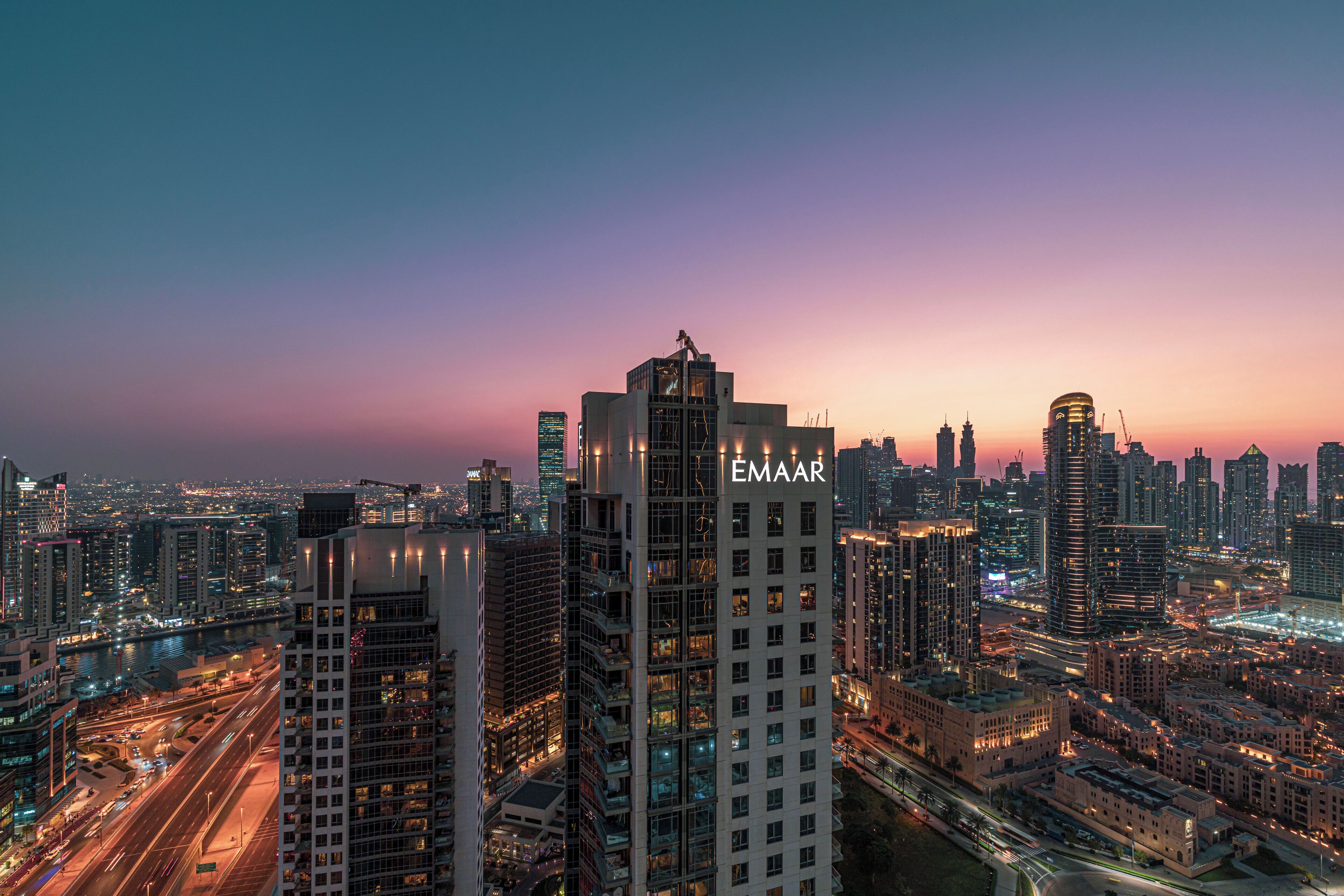 숙박 시설에서 보는 시내 전망