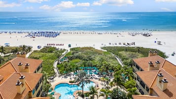 On the beach, beach towels