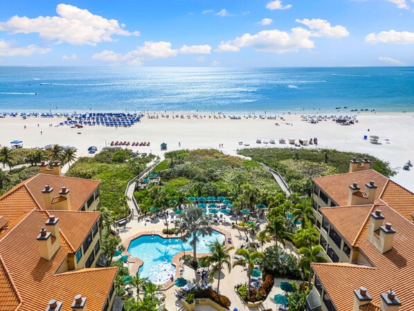 On the beach, beach towels