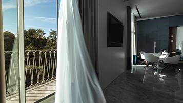Doppia Luxury, balcone, vista città | Biancheria in cotone egiziano, biancheria da letto di alta qualità