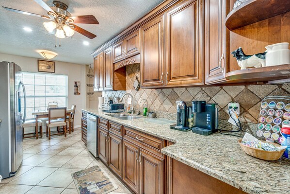 Microwave, oven, stovetop, dishwasher