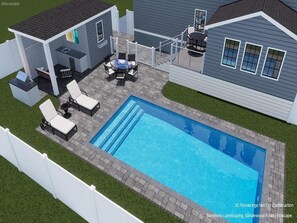 Utendørsbasseng og et oppvarmet basseng