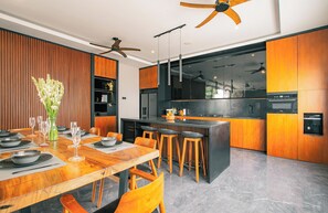 Luxury Villa, Pool View | Private kitchen