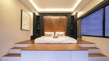 Luxury-Villa, Poolblick | Hochwertige Bettwaren, Pillowtop-Betten, Minibar, Schreibtisch