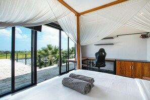 Luxury Villa, Pool View | Premium bedding, pillowtop beds, minibar, desk