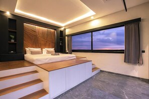 Luxury Villa, Pool View | Premium bedding, pillowtop beds, minibar, desk - Villa MJ Modern 4BR with Pool & Rooftop (Canggu)