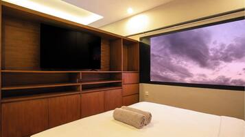 Luxury Villa, Pool View | Pillow-top beds, minibar, desk, laptop workspace