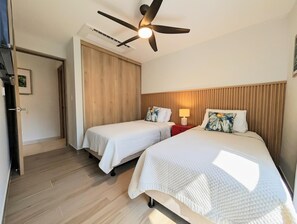 2 bedrooms, iron/ironing board, WiFi, bed sheets