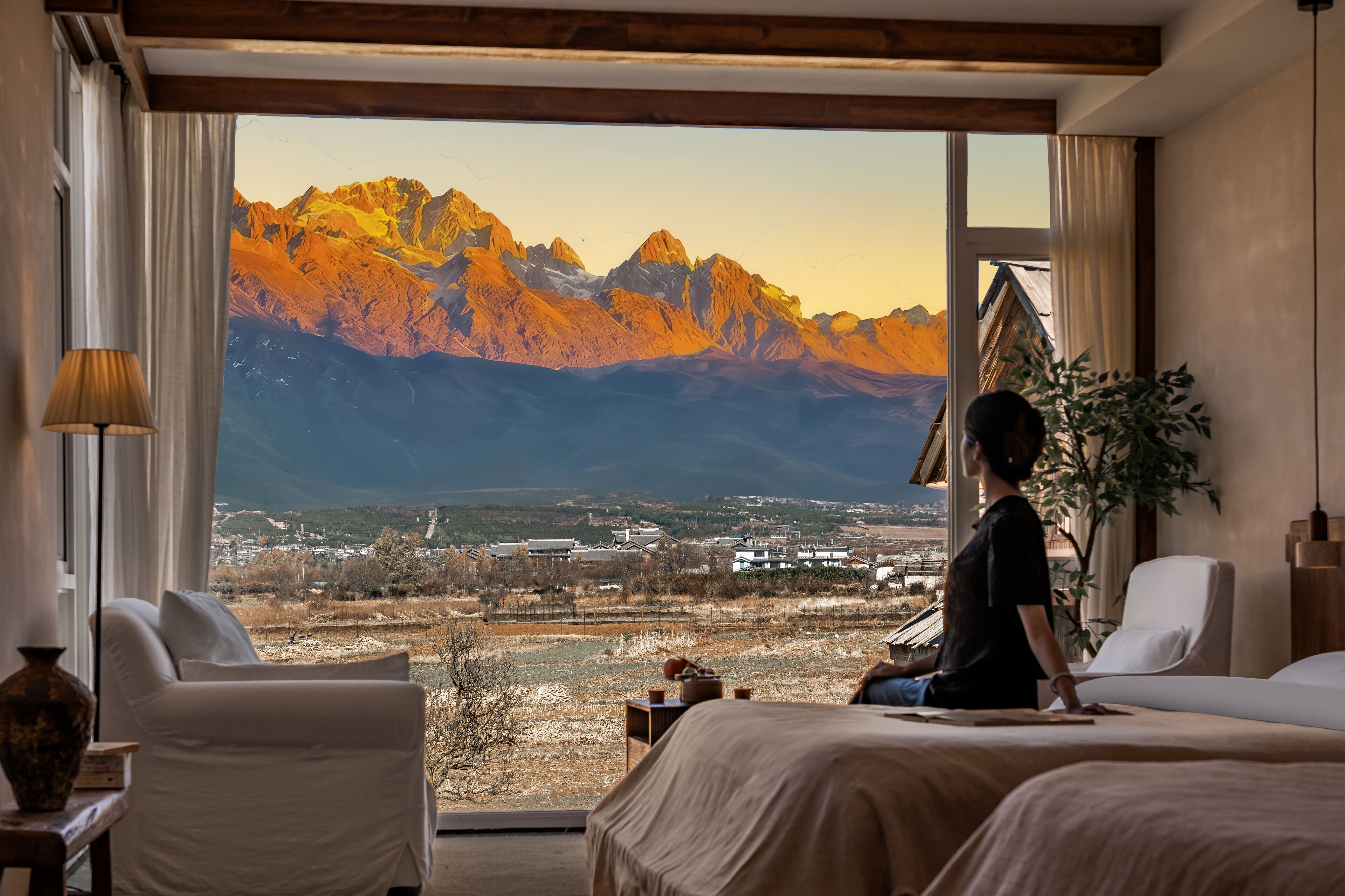 Habitación estándar con 2 camas individuales, 1 habitación, para no fumadores, vista a la montaña | Wifi gratis 