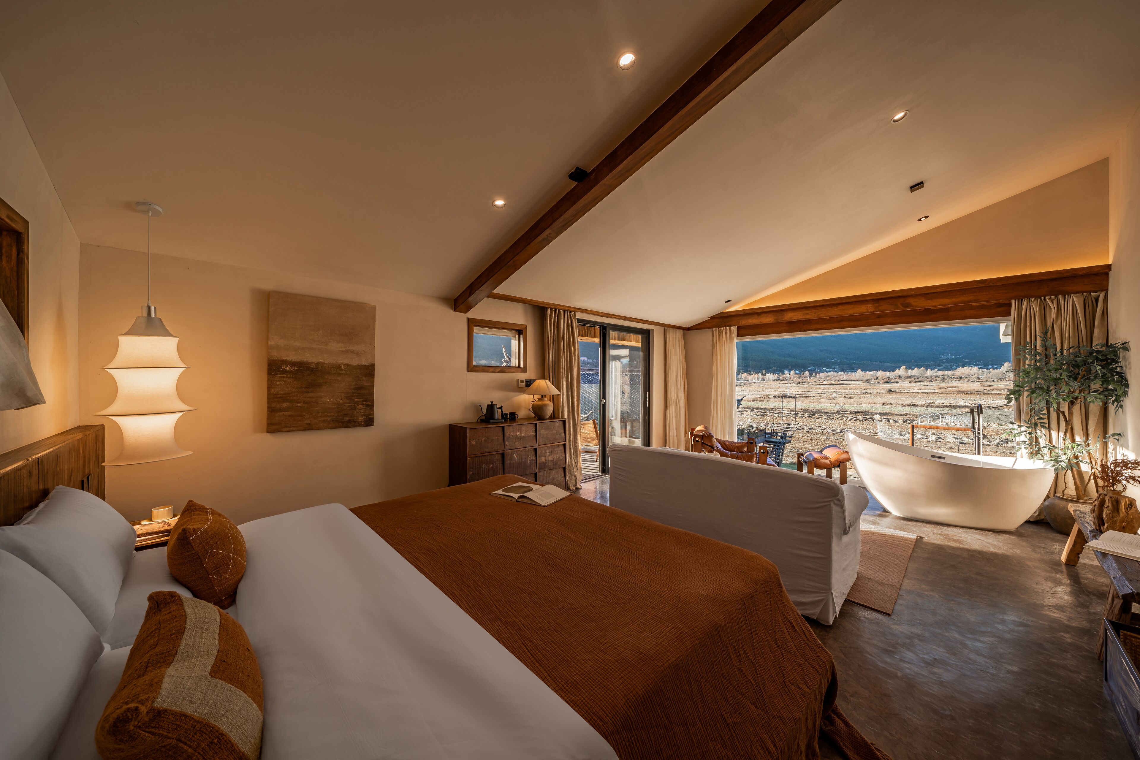Ropa de cama de alta calidad y muebles diferentes 