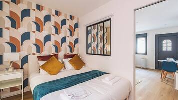 1 slaapkamer, een strijkplank/strijkijzer, reisbedje, wifi