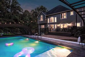 Outdoor pool, a heated pool - 18 Guests • Heated Pool • Theater • Game Room (Candler)
