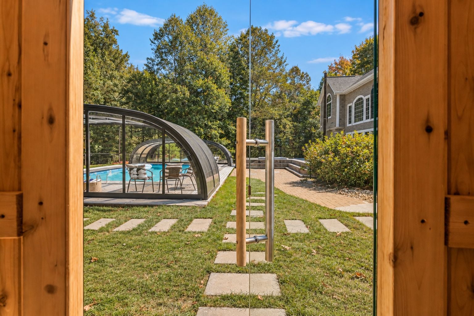 Follow the stepping stones from the sauna straight to a cool dip.