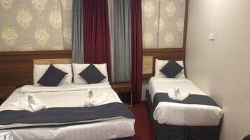 Premium bedding, blackout curtains, soundproofing, free WiFi