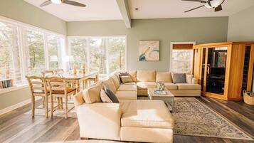 Televisión y chimenea