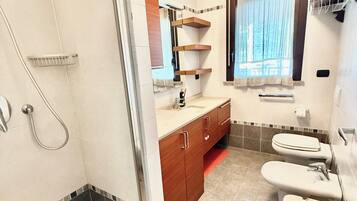 Dusche, Haartrockner, Bidet, HandtĂŒcher