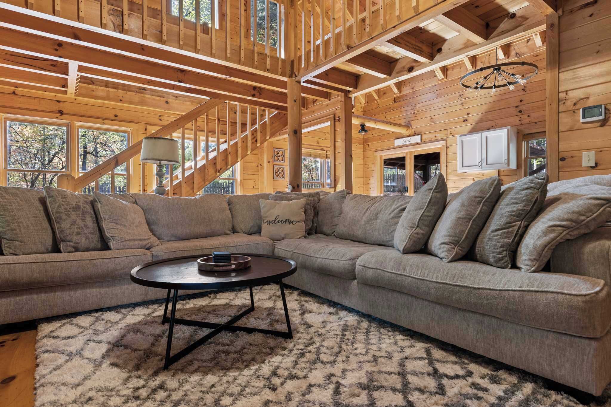 TV, fireplace, books, offices