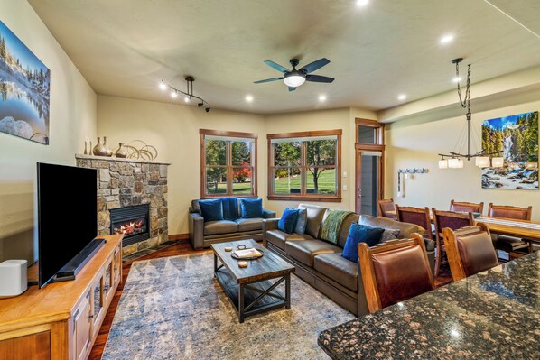 TV, fireplace, ping pong