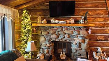 智能电视、壁炉、书