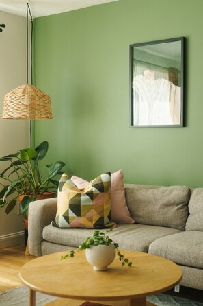 Älytelevisio, takka, kirjoja