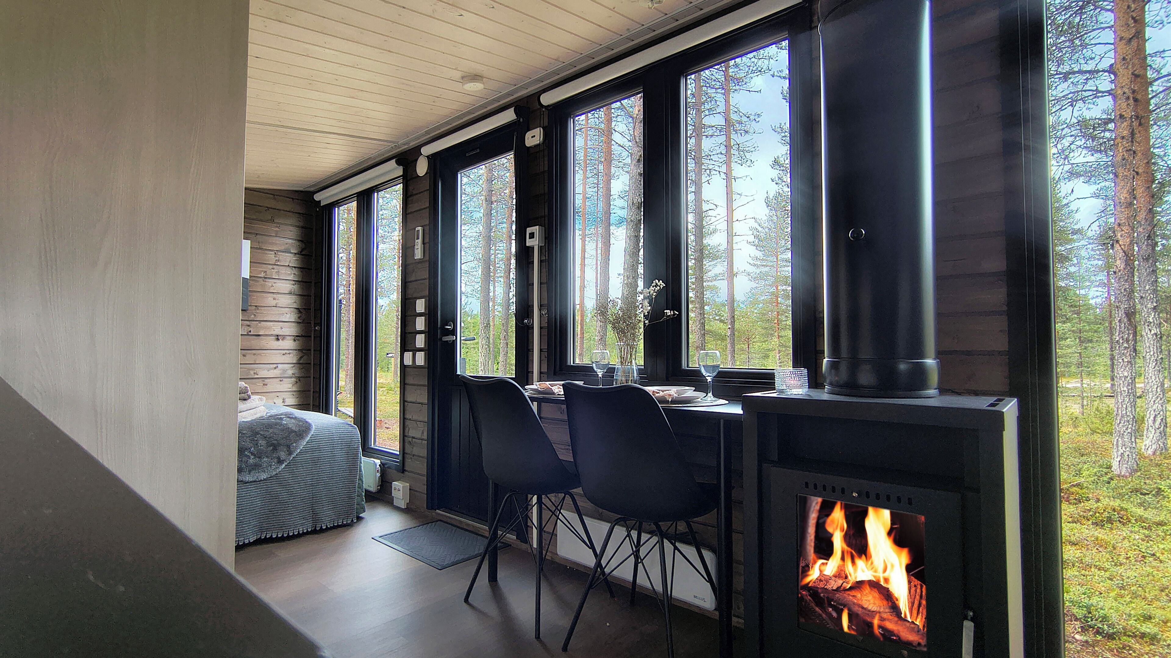 Chalet, Patio, Valley View | Living area | Fireplace, heated floors