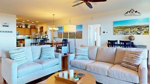 Smart TV, fireplace, printers