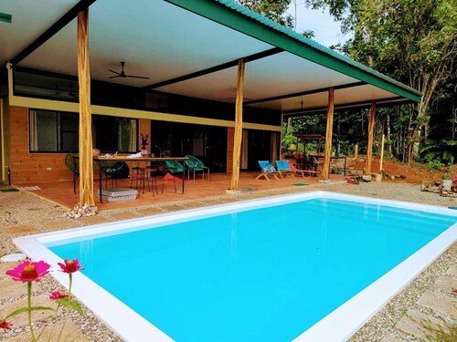 casa jaguarjundi 3-bedroom house in charming PAVONES, AC, pool, view ocean