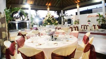 Outdoor banquet area