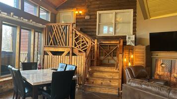 Smart TV, fireplace, video games, books