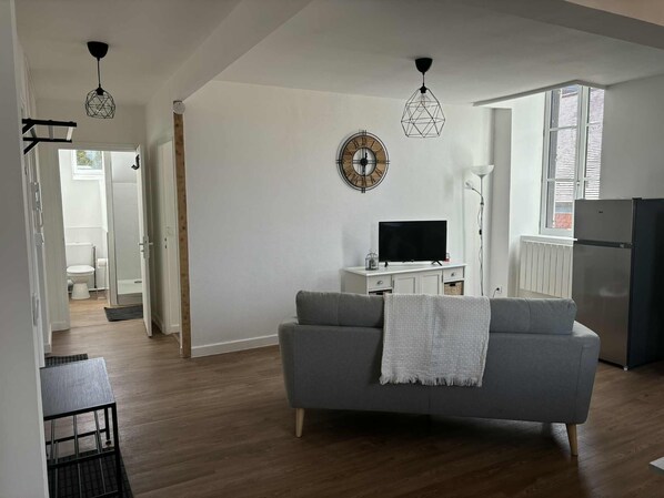 TV, books - Modern apartment in the heart of the Auvergne. 10 min from Les Termes de Châtel-Guyon. (Combronde)