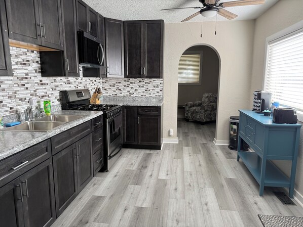 Microwave, oven, stovetop, paper towels