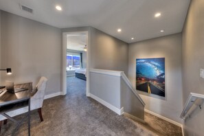 3 bedrooms, desk, iron/ironing board, travel cot