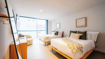 Apartment, 2 Bedrooms, Park View | In-room safe, desk, laptop workspace, blackout drapes